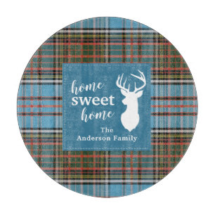Personalisiertes Zuhause Süßes Zuhause Tartan Ande Schneidebrett