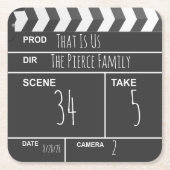 Personalisiertes Zuhause Theater Custom Movie Clap Rechteckiger Pappuntersetzer (Vorderseite)