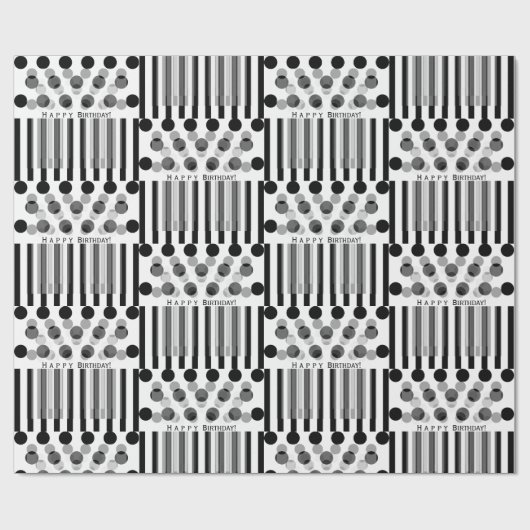 Personalisiertes Zurück und Weiß Inspiriert Geburt Geschenkpapier (Flach)