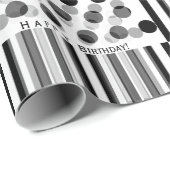 Personalisiertes Zurück und Weiß Inspiriert Geburt Geschenkpapier (Rolleneckpunkt)