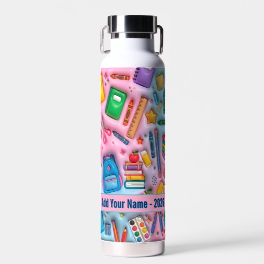 Personalisiertes Zurück zur Schule 2026 Trinkflasche (Vorne)