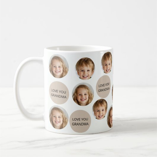 Personalisiertes Zwei-Foto-Gesicht | Ich Liebe dir Kaffeetasse (Links)