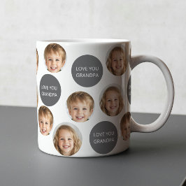 Personalisiertes Zwei-Foto-Gesicht | Ich Liebe Sie Kaffeetasse