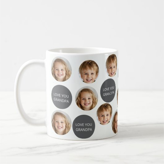 Personalisiertes Zwei-Foto-Gesicht | Ich Liebe Sie Kaffeetasse (Links)