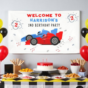 Personalisiertes Zwei schnell 2. Geburtstags-Rennw Banner