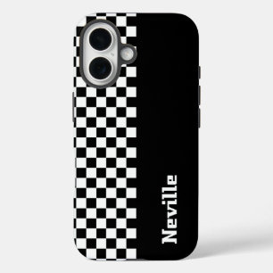 Personalisiertes Zwei-Ton-Schachbrett iPhone 16 Hülle