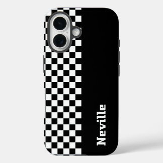 Personalisiertes Zwei-Ton-Schachbrett iPhone 16 Hülle