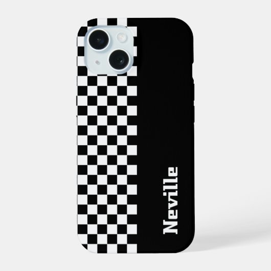 Personalisiertes Zwei-Töne-Schachbrett iPhone 15 Hülle (Rückseite)
