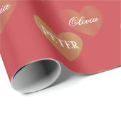 Personalisiertes zweimaliges goldenes Herz, lautes Geschenkpapier (Rolleneckpunkt)