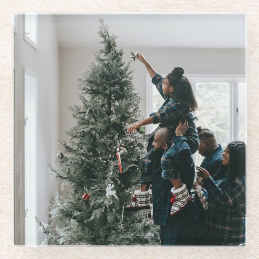 Personalisiertes zweiseitiges Foto Glasuntersetzer (Vorderseite)