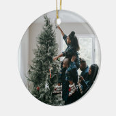 Personalisiertes zweiseitiges Foto Keramik Ornament (Links)