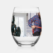 Personalisiertes zweiseitiges Foto Weinglas Ohne Stiel (Links)