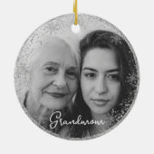 Personalisiertes zweiseitiges Memory Snowflake Fot Keramik Ornament (Hinten)