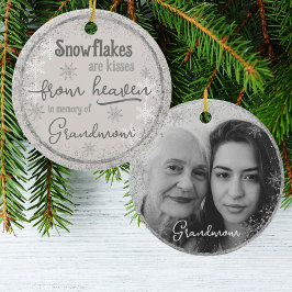 Personalisiertes zweiseitiges Memory Snowflake Fot Keramik Ornament
