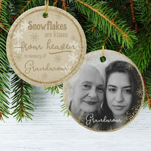 Personalisiertes zweiseitiges Memory Snowflake Fot Keramik Ornament