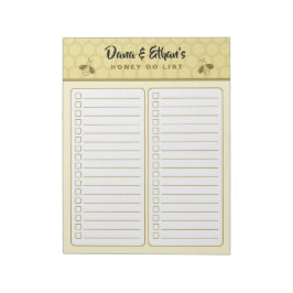 Personalisiertes Zweispaltiges Honey-Do-List-Notiz Notizblock