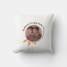 Personalisiertes Zwillingsbaby-Fotokissen |
