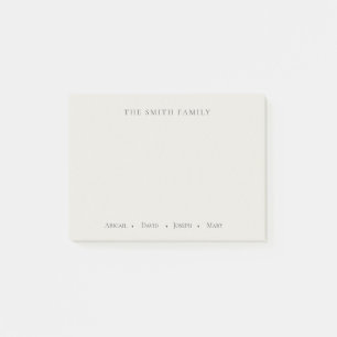 Personalisierung des Familiennamens   Beige  Post-it Klebezettel