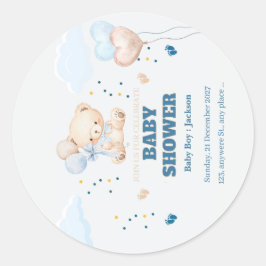 PERSONALISIERUNG FÜR BABY SHOWER TAG RUNDER AUFKLEBER