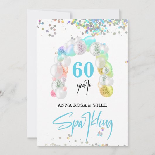 *~* PERSONALISIERUNG GENERIC jedes Alter Ballon Ge Einladung (Vorderseite)