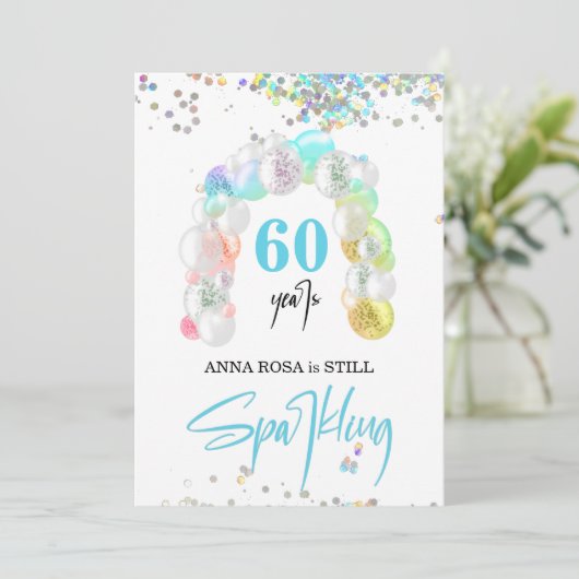 *~* PERSONALISIERUNG GENERIC jedes Alter Ballon Ge Einladung (Stehend Vorderseite)