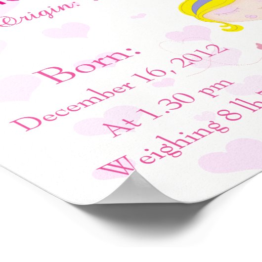 Personalisischer Name bedeutet "Keepake Kinderzimm Poster (Ecke)