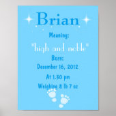 Personalisischer Name bedeutet "Keepake Kinderzimm Poster (Vorne)