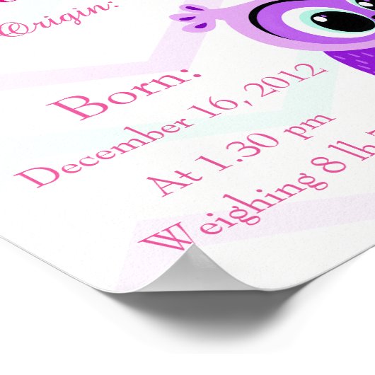 Personalisischer Name bedeutet "Keepake Kinderzimm Poster (Ecke)