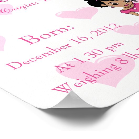 Personalisischer Name bedeutet "Keepake Kinderzimm Poster (Ecke)