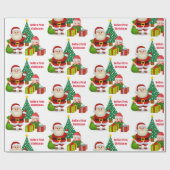 Personalisischer Name Elf des ersten Weihnachtsjun Geschenkpapier (Flach)