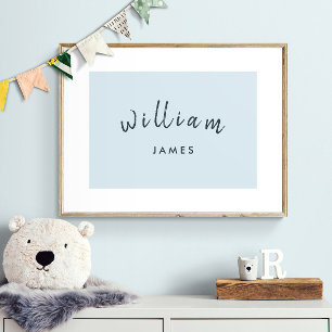 Personalisischer Name Kinderspielraum Boy Pastel B Poster