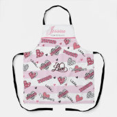 Personaliz Stylish XOXO Valentinstag Muster Schürze (Vorderseite)