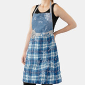 Personaliza Navidad Elegante Cuadriculado Azul Schürze (InSitu)