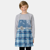 Personaliza Navidad Elegante Cuadriculado Azul Schürze (Getragen)