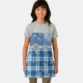 Personaliza Navidad Elegante Cuadriculado Azul Schürze (Insitu)