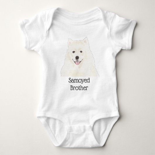 Personalizable American Eskimo Hund Samoyed Baby Strampler (Vorderseite)