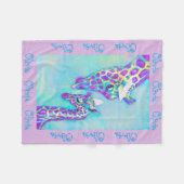 personalizable Aqua und lila Giraffendecke Fleecedecke (Vorderseite (Horizontal))