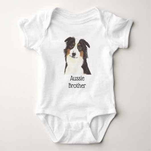 Personalizable Aussie Australian Shepherd Baby Strampler (Vorderseite)