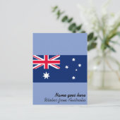 Personalizable Australian Flag Holiday/Vacation Postkarte (Stehend Vorderseite)