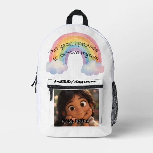Personalizable back-to-school Bedruckter Rucksack (Vorderseite)