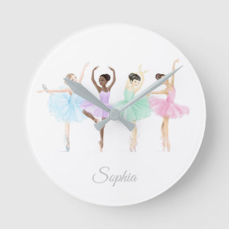 Personalizable Ballerinas Akryllische Wandklemme Runde Wanduhr