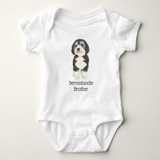 Personalizable Bernedoodle Baby Strampler (Vorderseite)