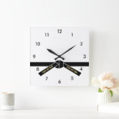 Personalizable Black Belt (Kuro-obi) Quadratische Wanduhr (Zuhause)