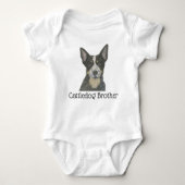 Personalizable Blue Cattledog Heeler Baby Strampler (Vorderseite)