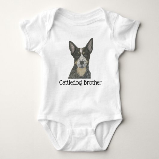 Personalizable Blue Cattledog Heeler Baby Strampler (Vorderseite)