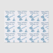 Personalizable Blue Happy Geburtstag Junge Party H Seidenpapier (Vorderseite)
