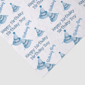 Personalizable Blue Happy Geburtstag Junge Party H Seidenpapier (Ausschnitt)