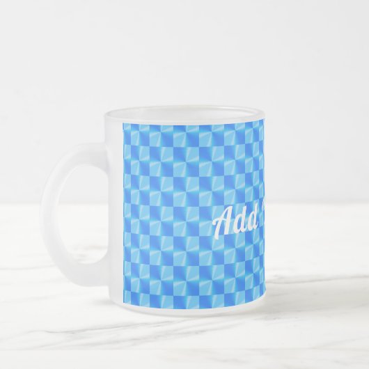 Personalizable Blue Modern Trenddesign Muster Mattglastasse (Links)