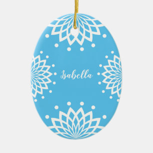 Personalizable Blue White Simple Vintag Oaster Keramik Ornament