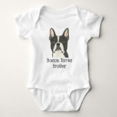 Personalizable Boston Terrier Dog Baby Strampler (Vorderseite)